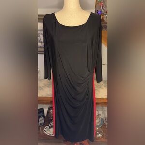 Lauren  Ralph Lauren Dress Midi Women's 16W Black & Red  Classic Style